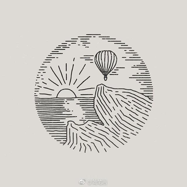 针管笔手绘极简小插画byliamashurs