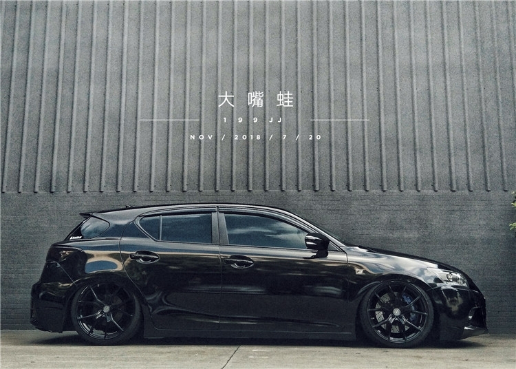 雷克萨斯ct200h装上气动玩低趴,家用买菜车变身冷酷"黑武士"!