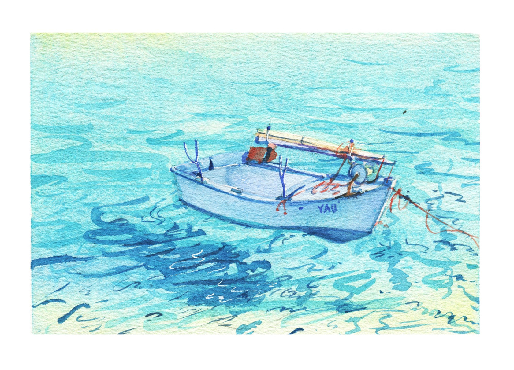 浅深系清新水彩风景画