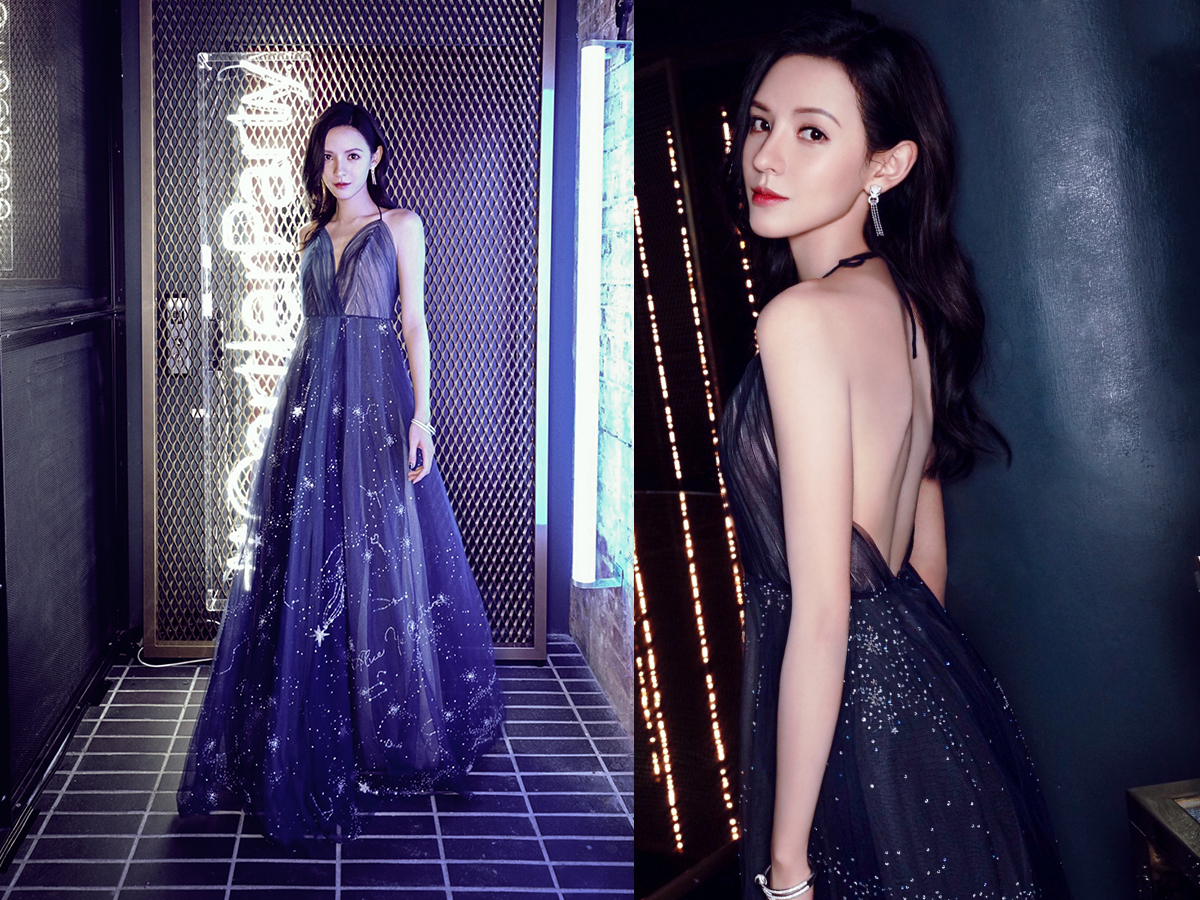 张予曦时装周穿亮片裙够美了换上露背纱裙惊艳了