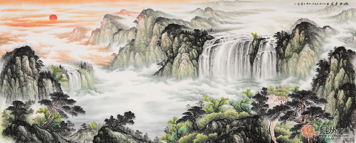 客厅选择山水画的几大优势,客厅山水画欣赏!