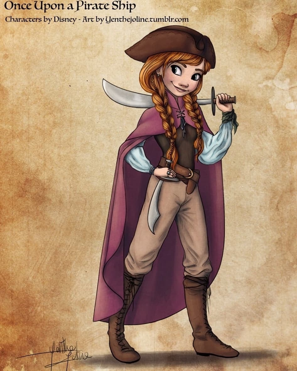 漫画师yenthejoline把迪士尼公主变成了加勒比海盗图片来自insye