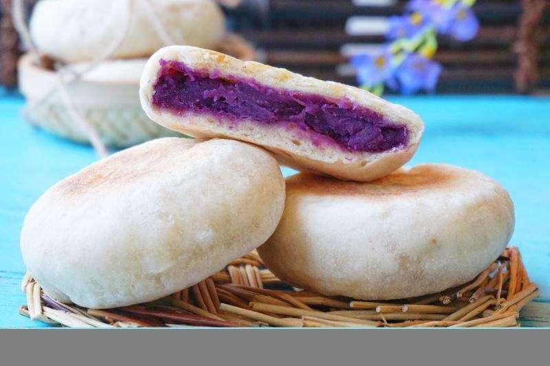 香酥掉渣的紫薯香酥饼不用烤箱就能做出