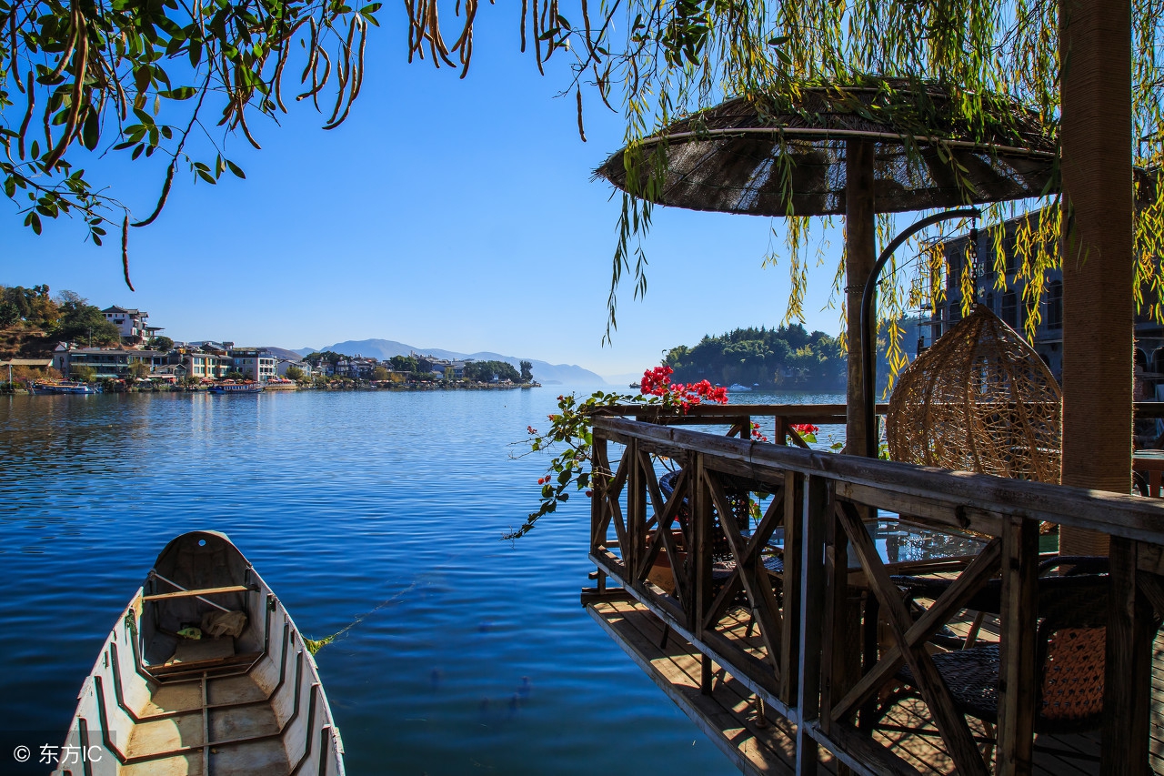 旅游胜地云南大理洱海,海天一色,修养观景的好去处!美丽至极!