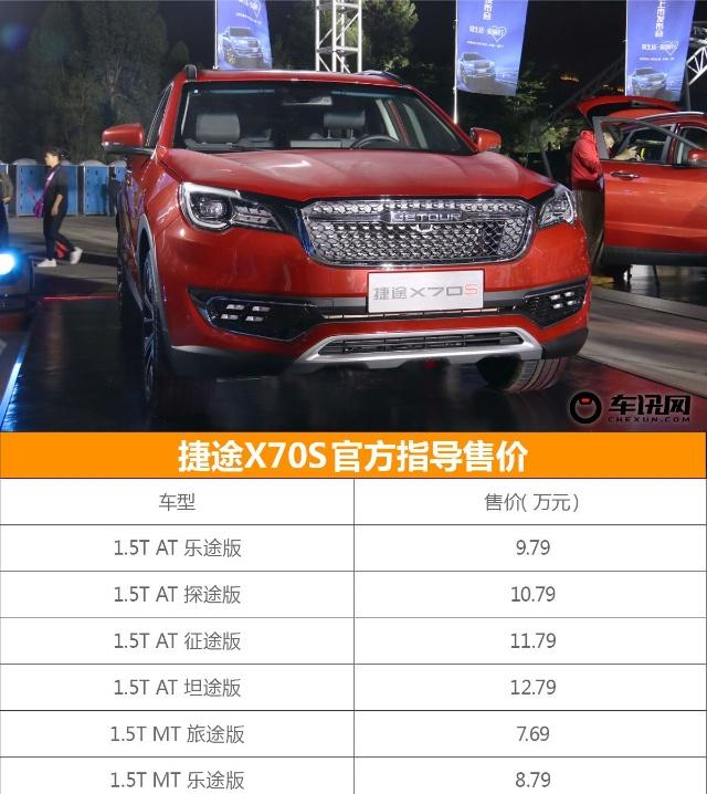 首推8款智能运动版车型 捷途x70s购车手册
