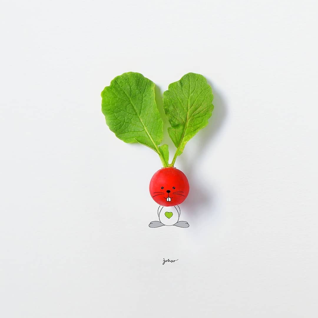 与实物结合的可爱小插画 | 艺术家jesuso