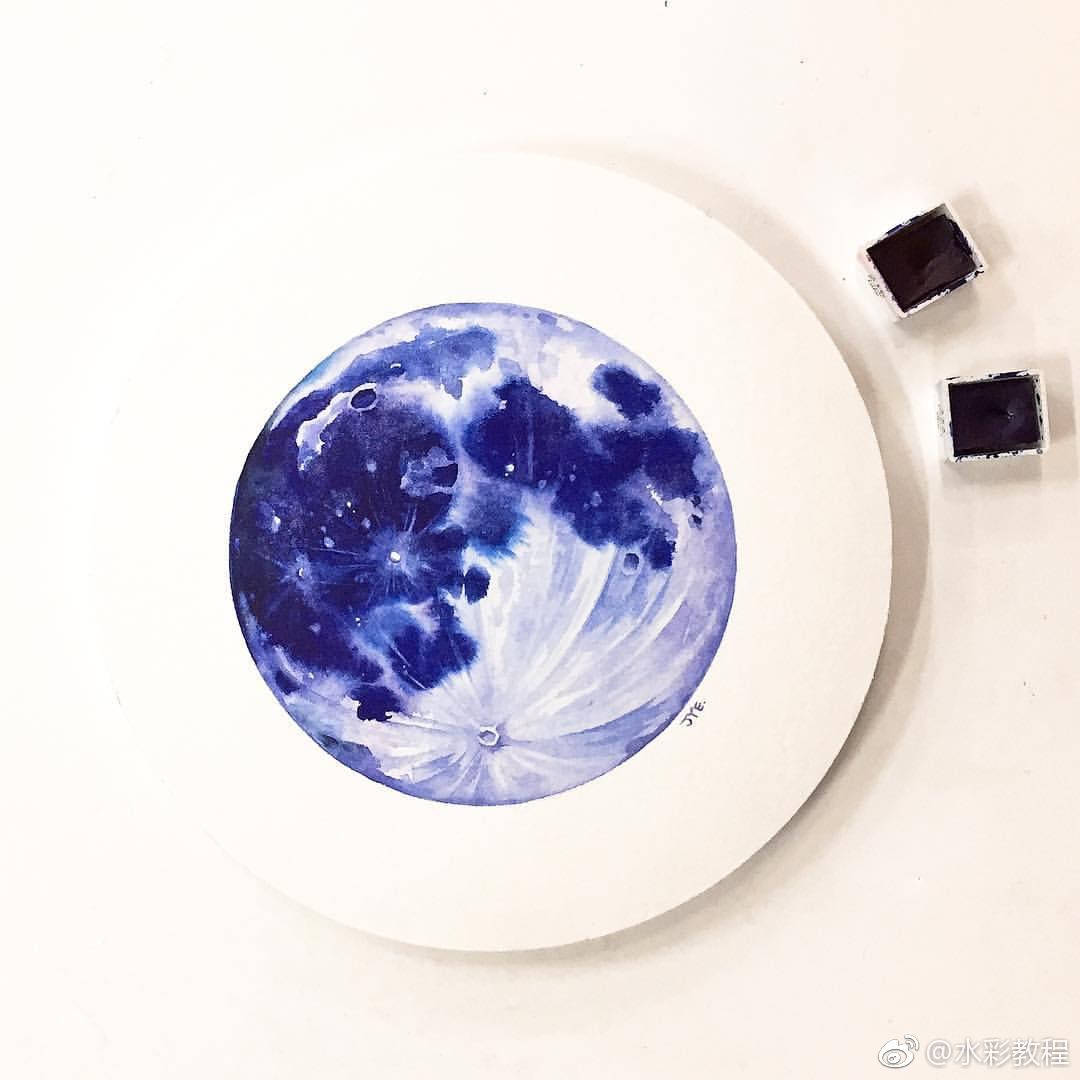 圆形的水彩纸画球形作品真漂亮by ins: jyeli