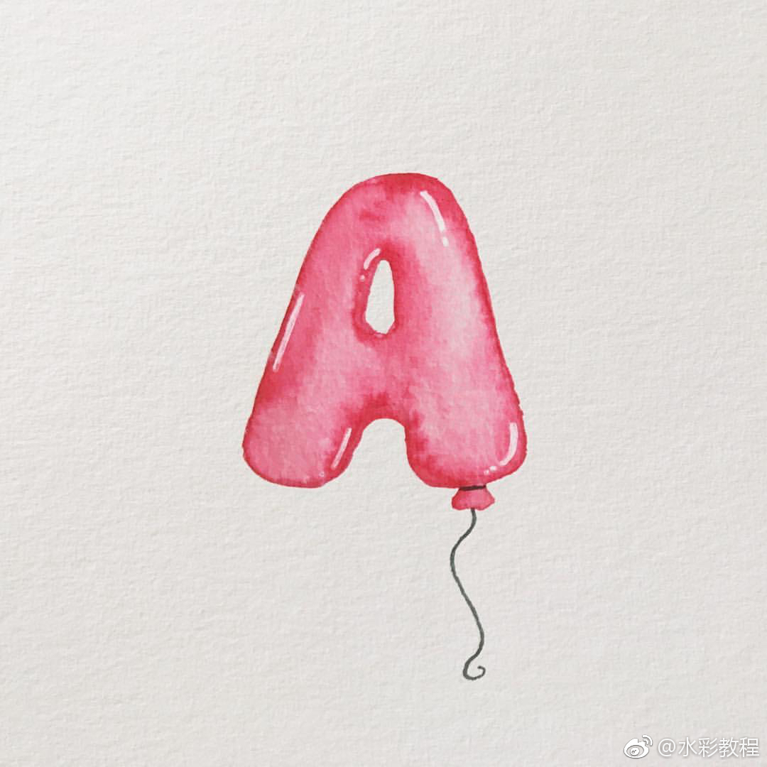 英文字母水彩作品欣赏 by ins: una.kritzolina