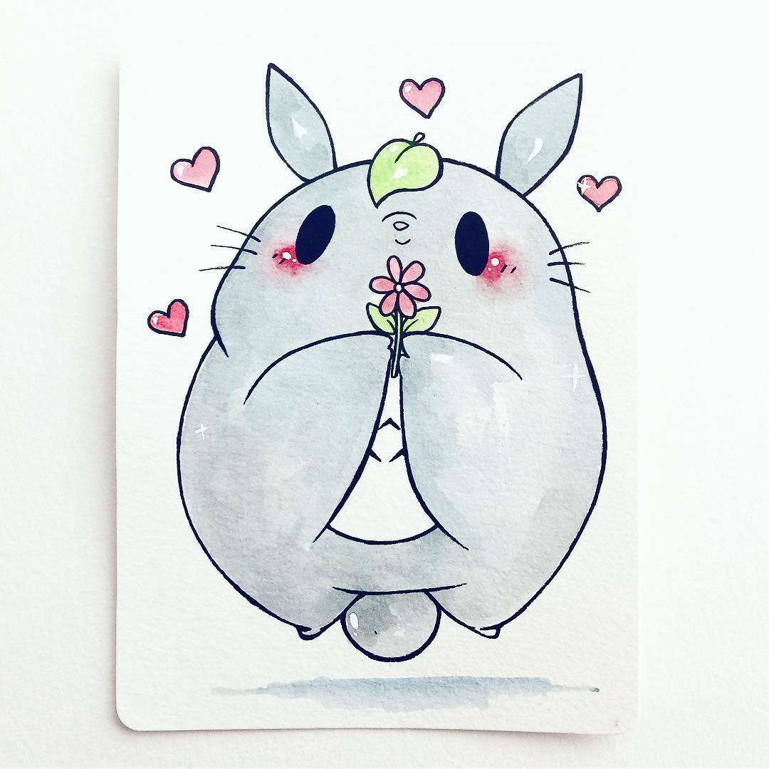 简单可爱的小怪兽水彩画0202insbirduyen67