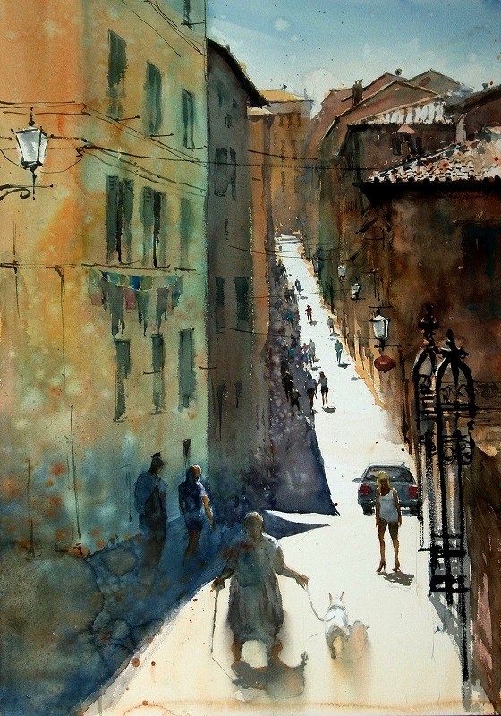 来自日本水彩艺术家kazuokasai笠井一男绘画作品一组