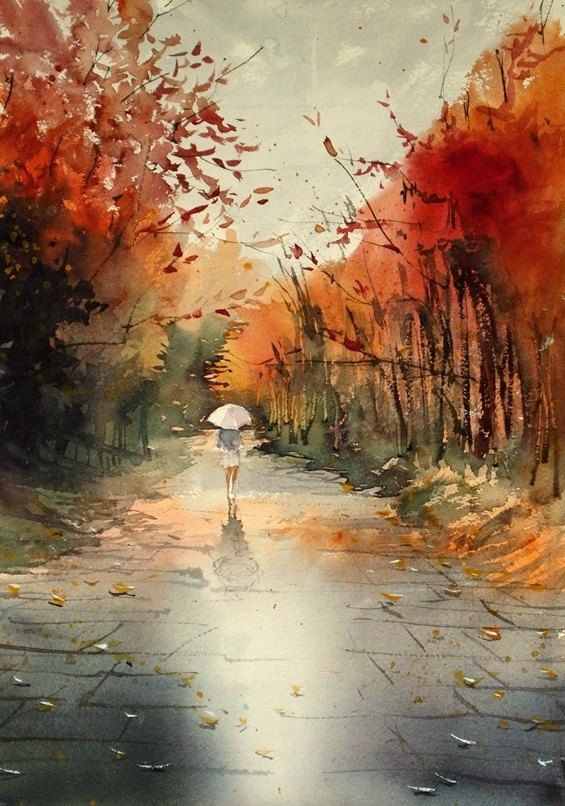 来自日本水彩艺术家kazuokasai笠井一男绘画作品一组