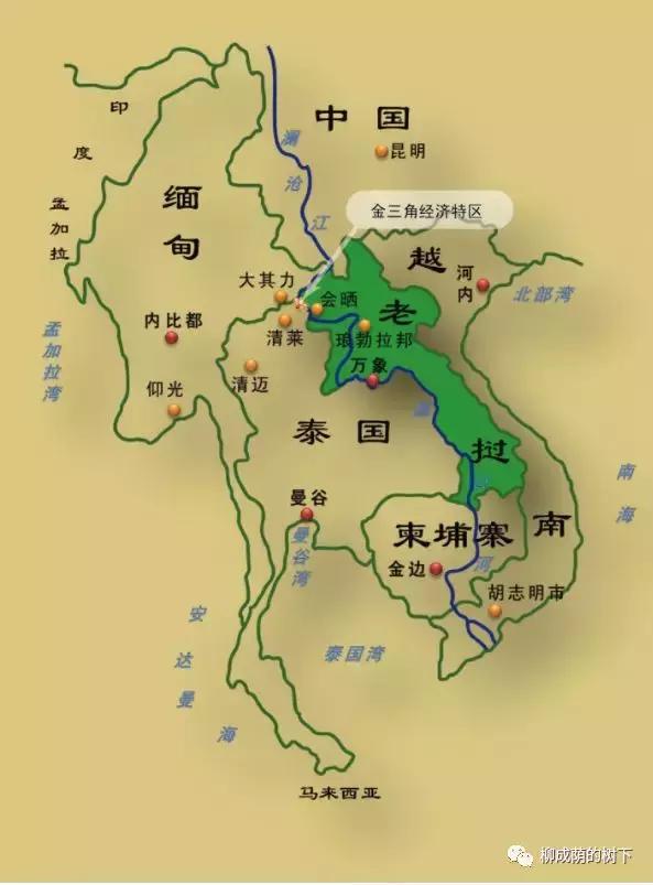 世界地理第72篇东南亚之中南半岛5国主要省份和城市分布图