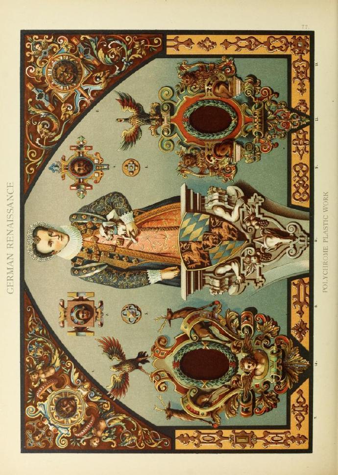 1912年出版的欧洲文艺复兴时期的装饰艺术图集,绘画的非常细致精美|文艺复兴|盖蒂|绘画_新浪新闻