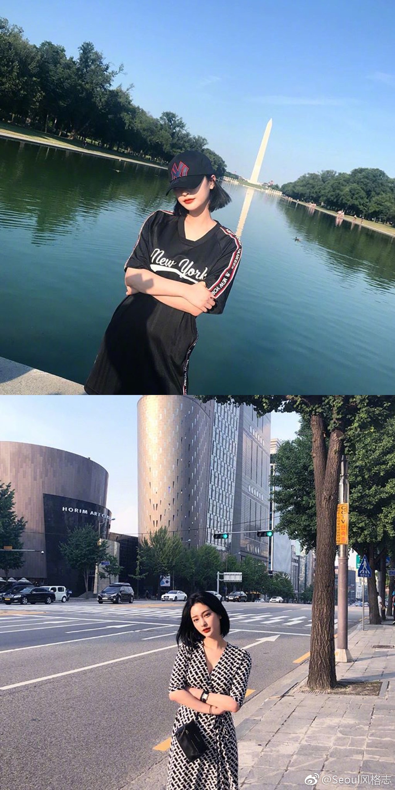 stylenanda模特卞静荷有着精致的妆容私服也是超酷的