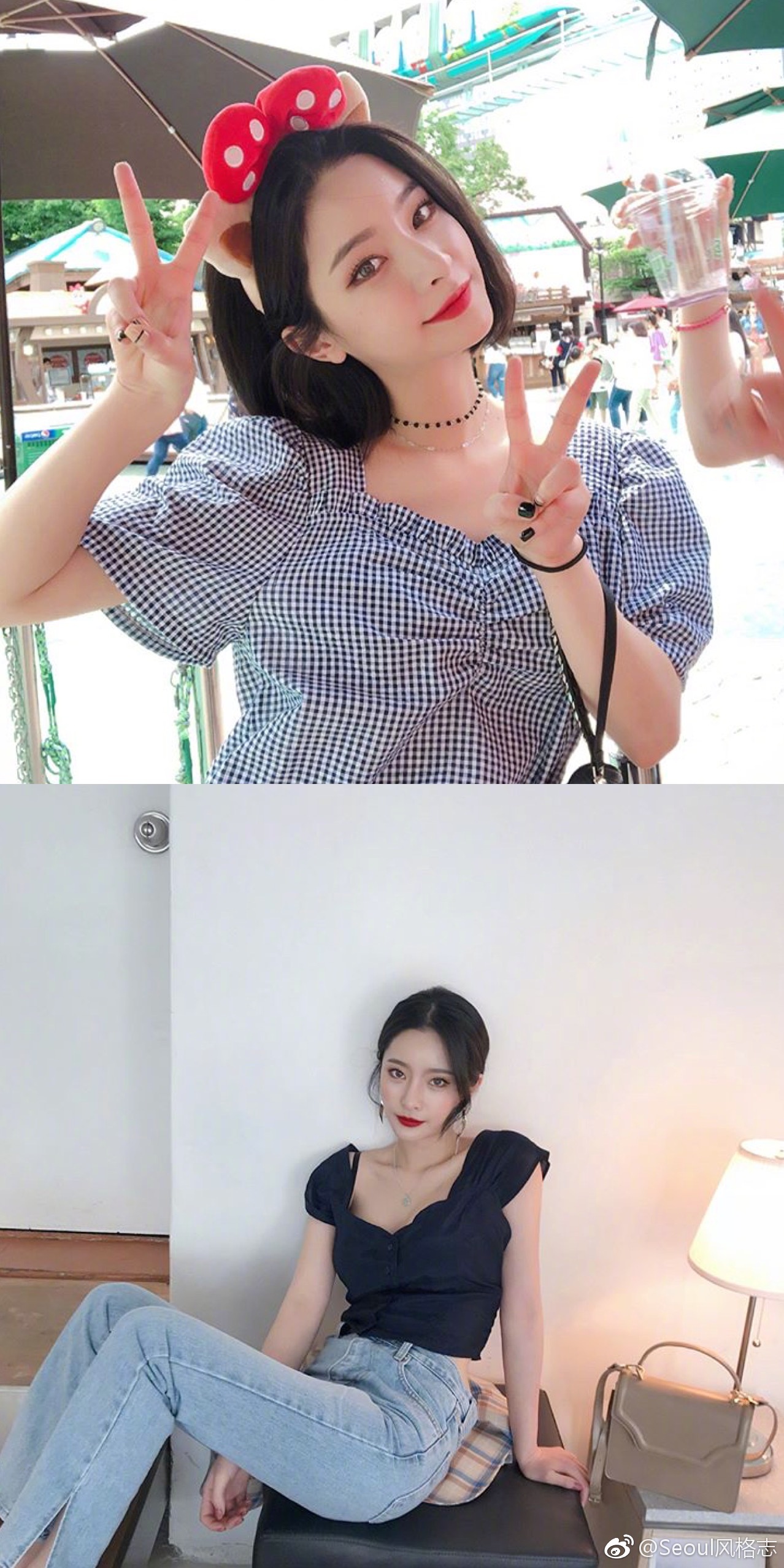 stylenanda模特卞静荷有着精致的妆容私服也是超酷的