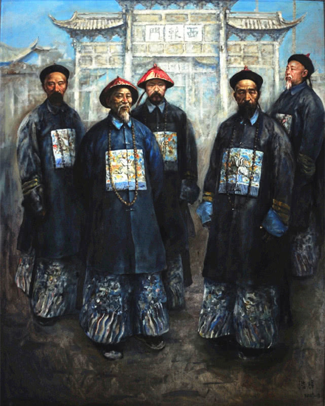 (油画上的李鸿章和左宗棠)一,两人向洋人借款都喜欢高利贷和大金额.