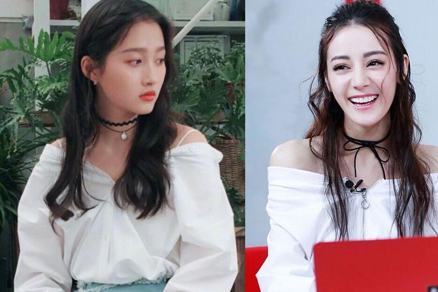 21岁关晓彤和26岁热巴同时撞衫,一个美如女神,一个却像路人!