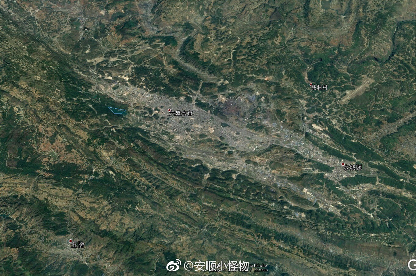 紫云县县城卫星地图更新,模样大变,紫云旁还惊现六盘水