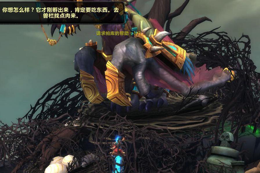 看起来不舒服把翼手龙蛋拿到翼手龙高地的洛阿神灵:帕库 处,可以开启