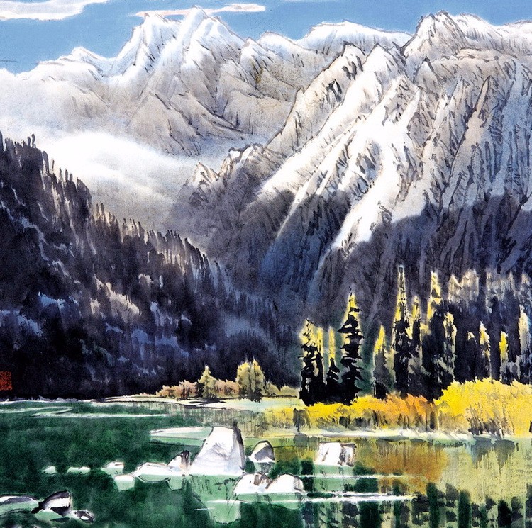 画家邱笑秋国画山水艺术:泼墨行云流水,意境如诗如歌