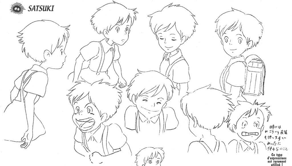 宫崎骏动漫龙猫的人物手稿