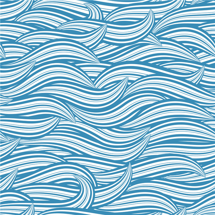 蓝色海洋海浪波浪蓝色纹理纹路 平铺底纹ai矢量设计素材 更多详情>>
