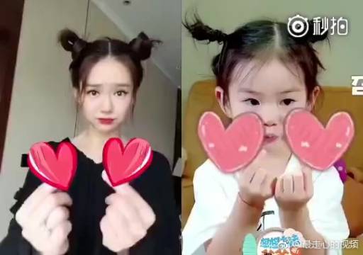 戚薇lucky 心心雨 戚哥 @戚薇 和lucky的花式比心简直神复制lucky 7