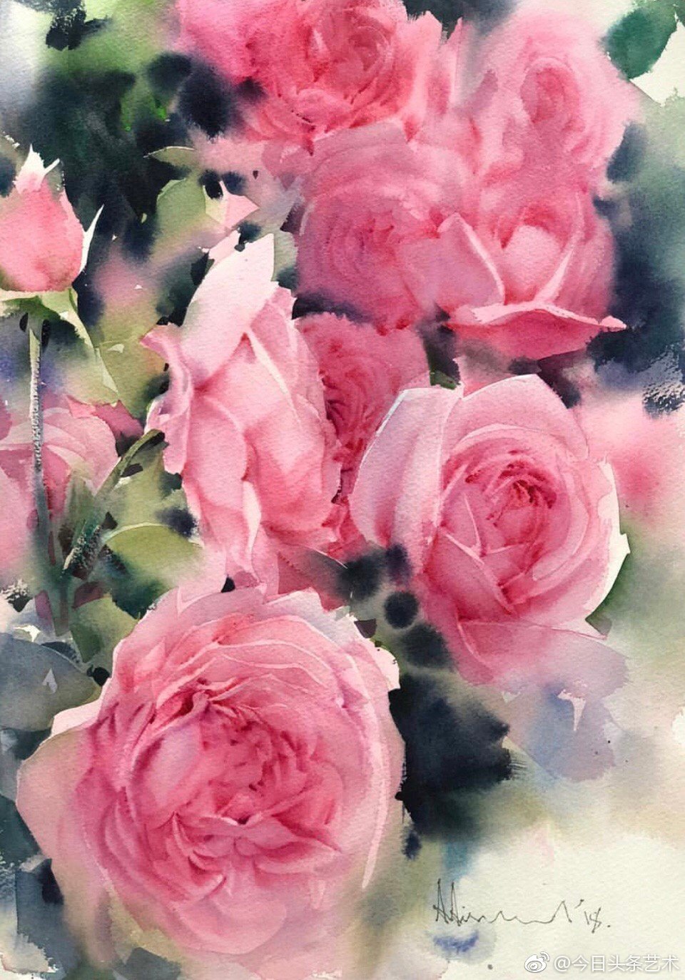 水彩花卉adisornpornsirikarn