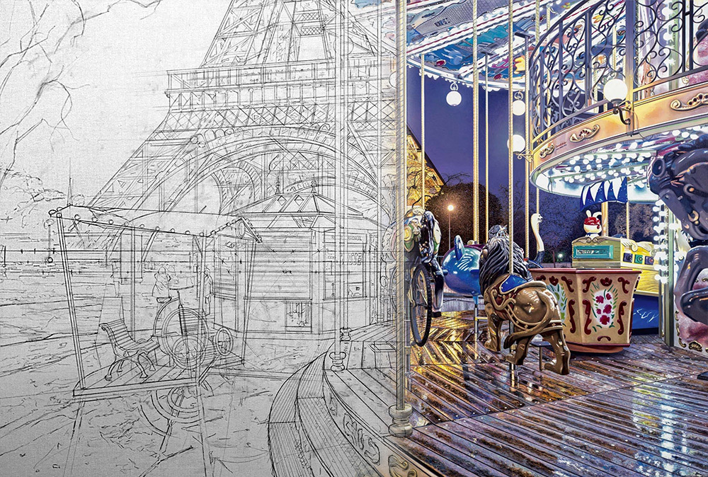 线稿辅助的超写实油画 by nathan walsh