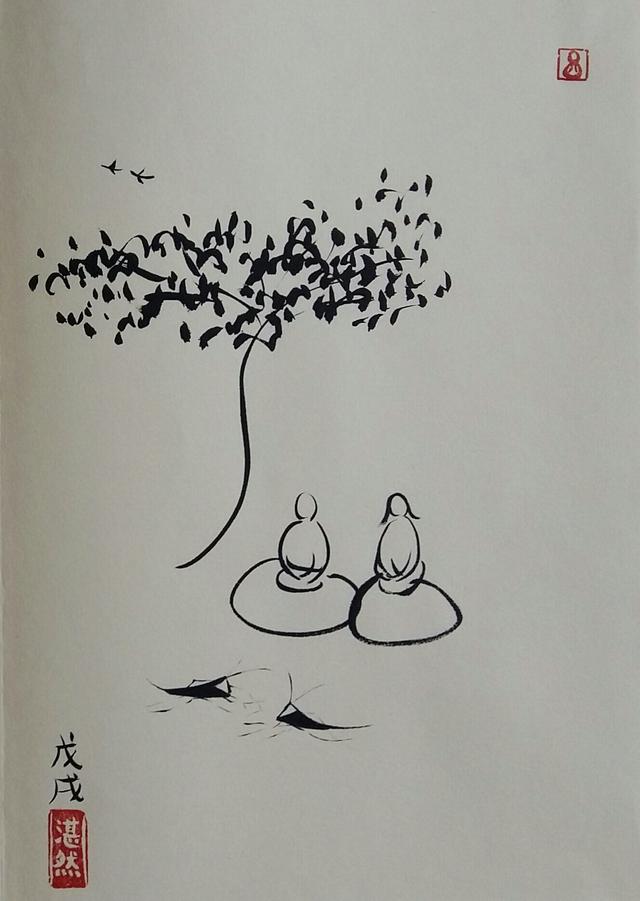 悟透天性画派创始人艺术家湛然这46幅禅意画你也算是活明白了