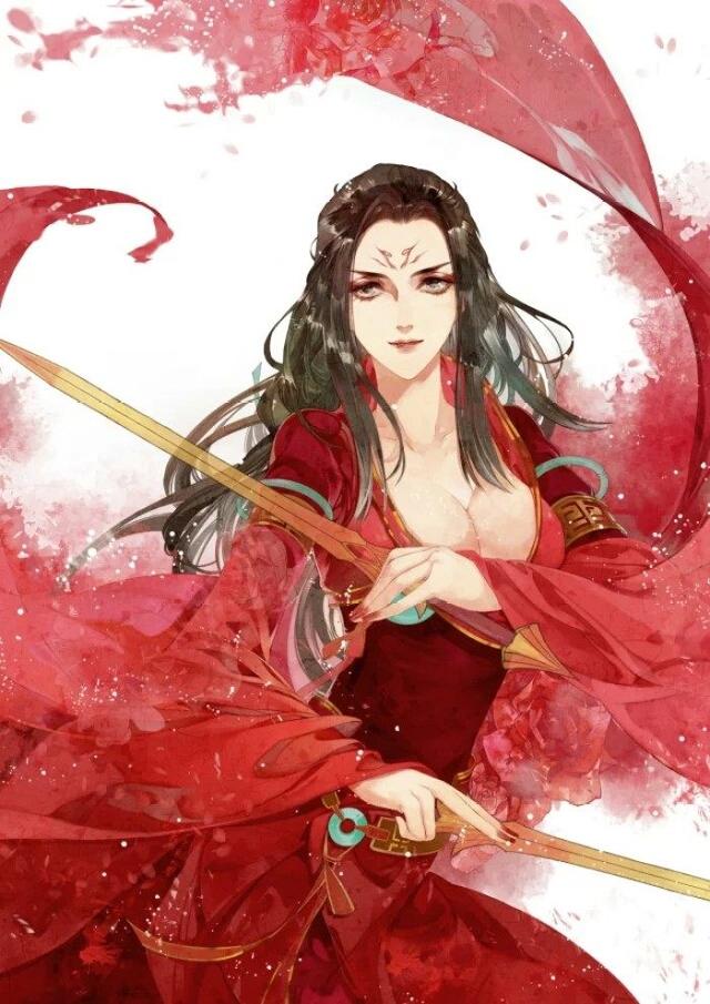 拂袖起舞梦徘徊,静画红妆等谁归,二次元中裹一袭红衣的绝色美人