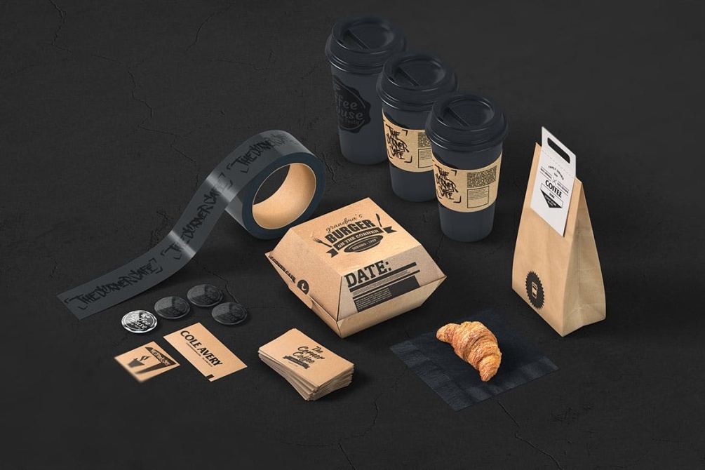 商务品牌形象饮料餐饮咖啡厅vi样机展示 psd效果图模型 更多详情>>>