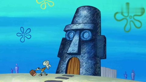 章鱼哥把自己的房子敲碎了被这些兔子气成了傻子