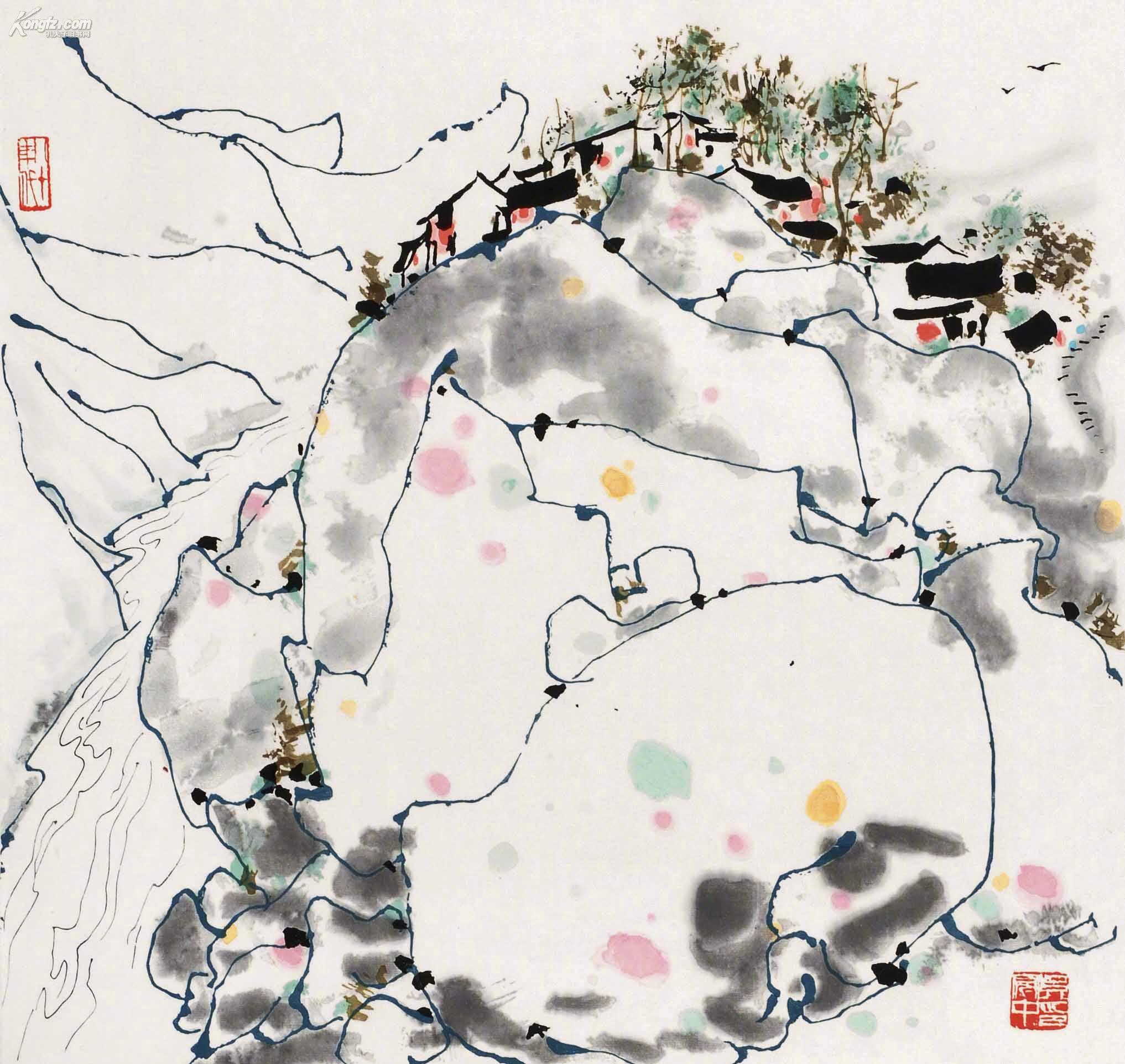 中国风水墨画吴冠中先生作品