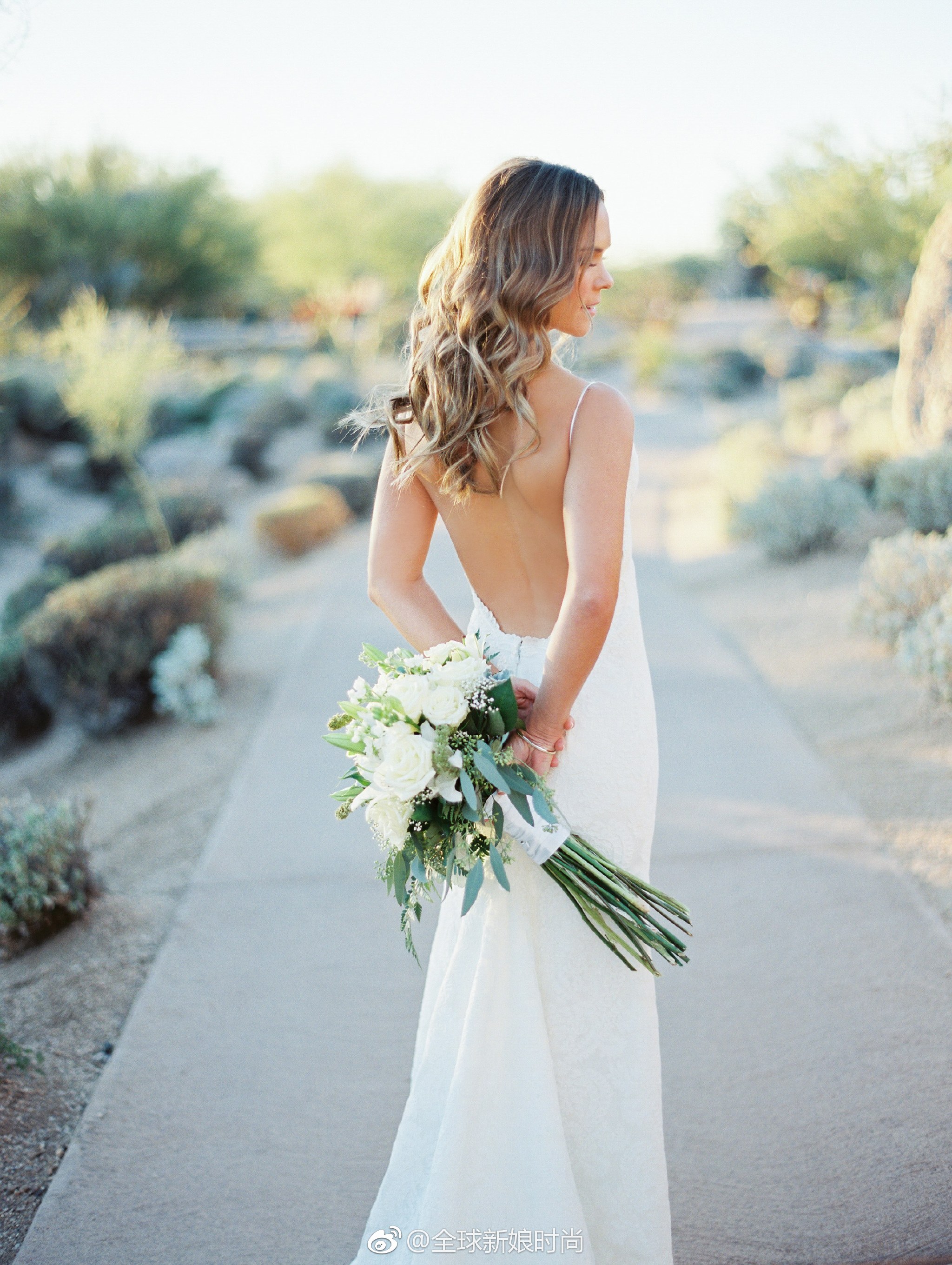 想要一个性感的背影照么,那你少不了一件露背婚纱哦|露背|婚纱|背影