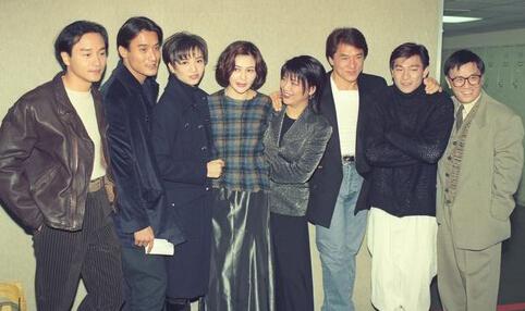 (图为90年代香港经典人物剪影:张国荣,梁家辉,梅艳芳,关之琳,金燕玲