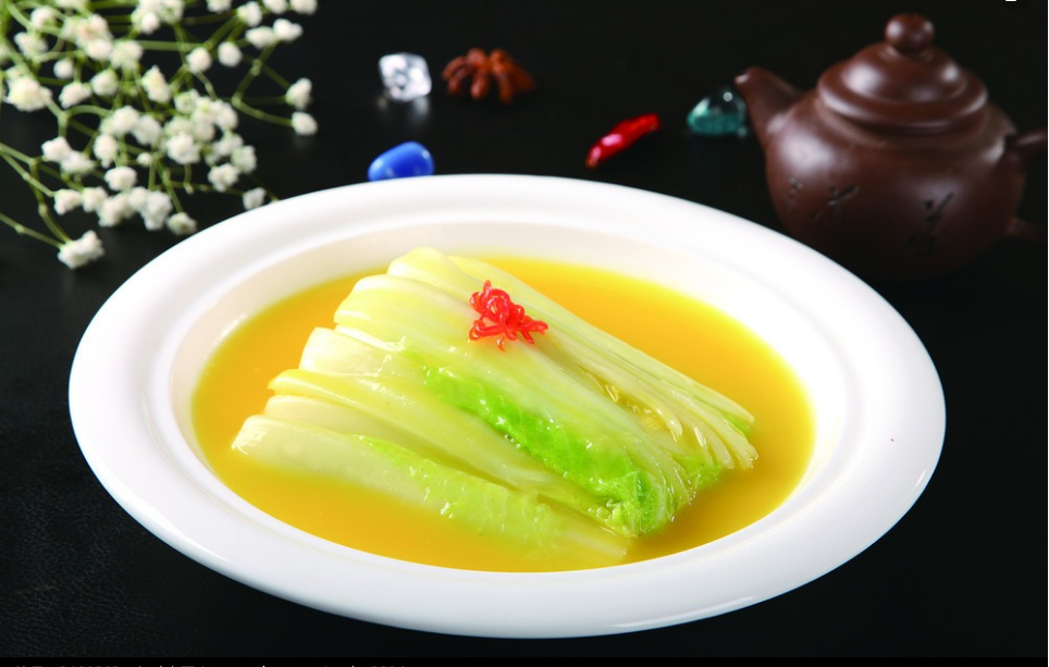 这道金汤娃娃菜味道好吃一听名字就知道汤汁金色怎么调制呢