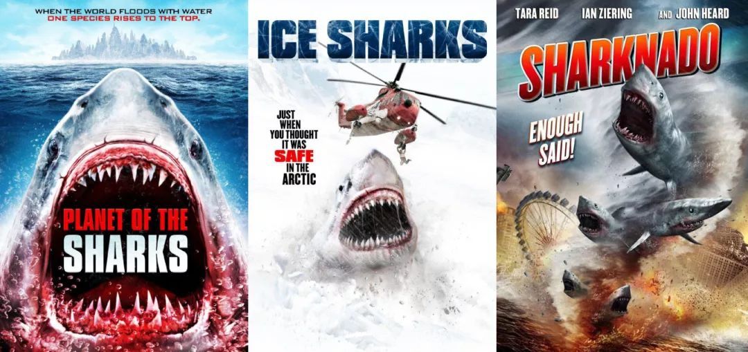 带着烂片相的b级片,但只要有吃人的鲨鱼便足够吓唬观众了…[鲨鱼星球]