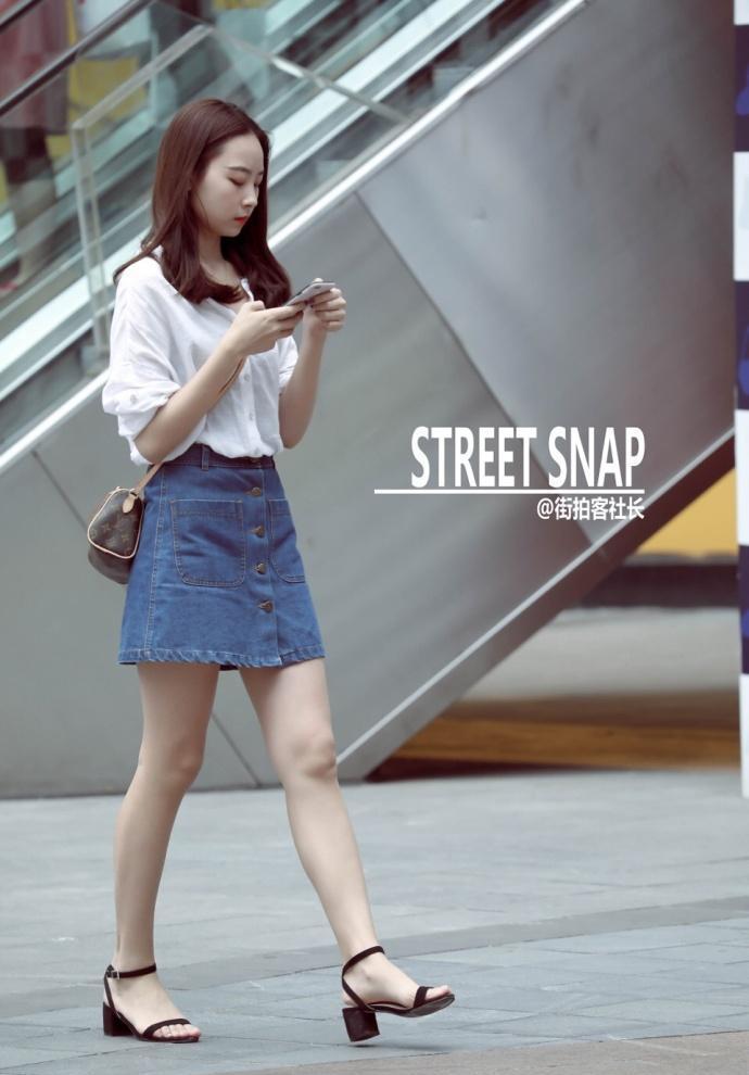 街拍一字带高跟鞋合集