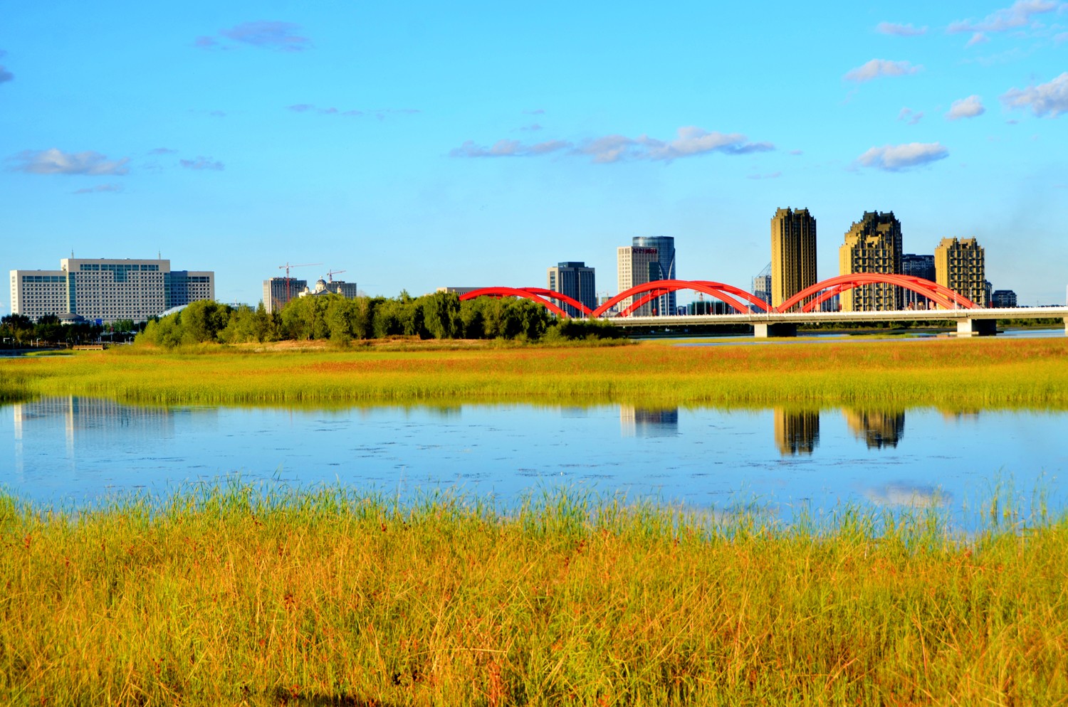 画一样的通辽市辽河公园原创摄影