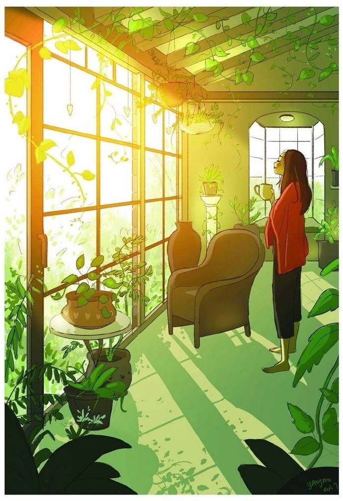 午后悠闲时光 美好生活 美国洛杉矶插画师 yaoyao ma van a