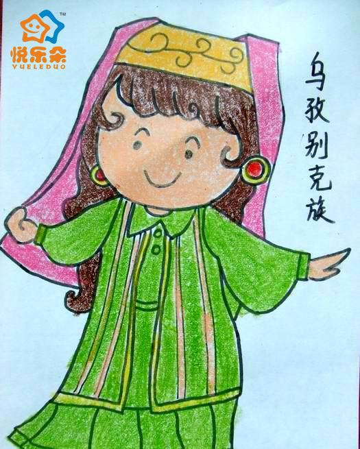 少数民族蜡笔简笔画,幼儿美术从这里开始