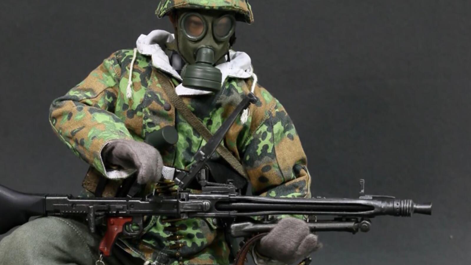 二战德国ss机枪手模型,牛皮鞋是真牛皮,很是讲究!