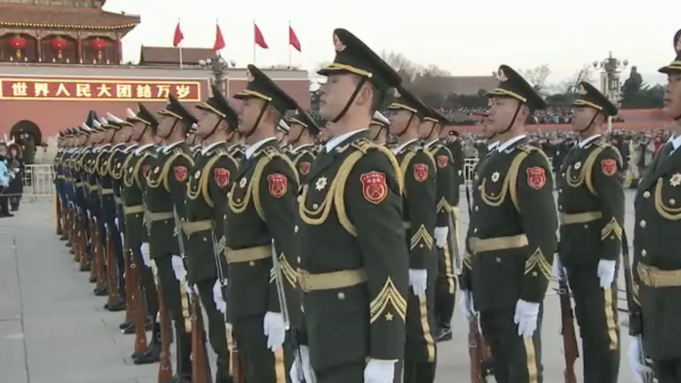 北京天安门三军仪仗队,升旗仪式精彩剪影!