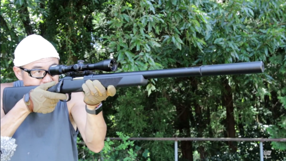 日本玩具版vsr-10狙击步枪,采用bb弹供弹,野外射击测试