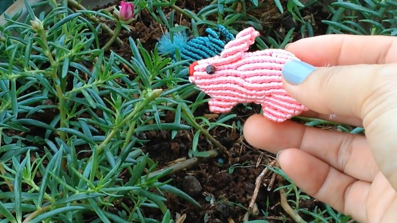 可爱的兔子挂件,看看手工达人是如何绳编制作的(步骤3-2)