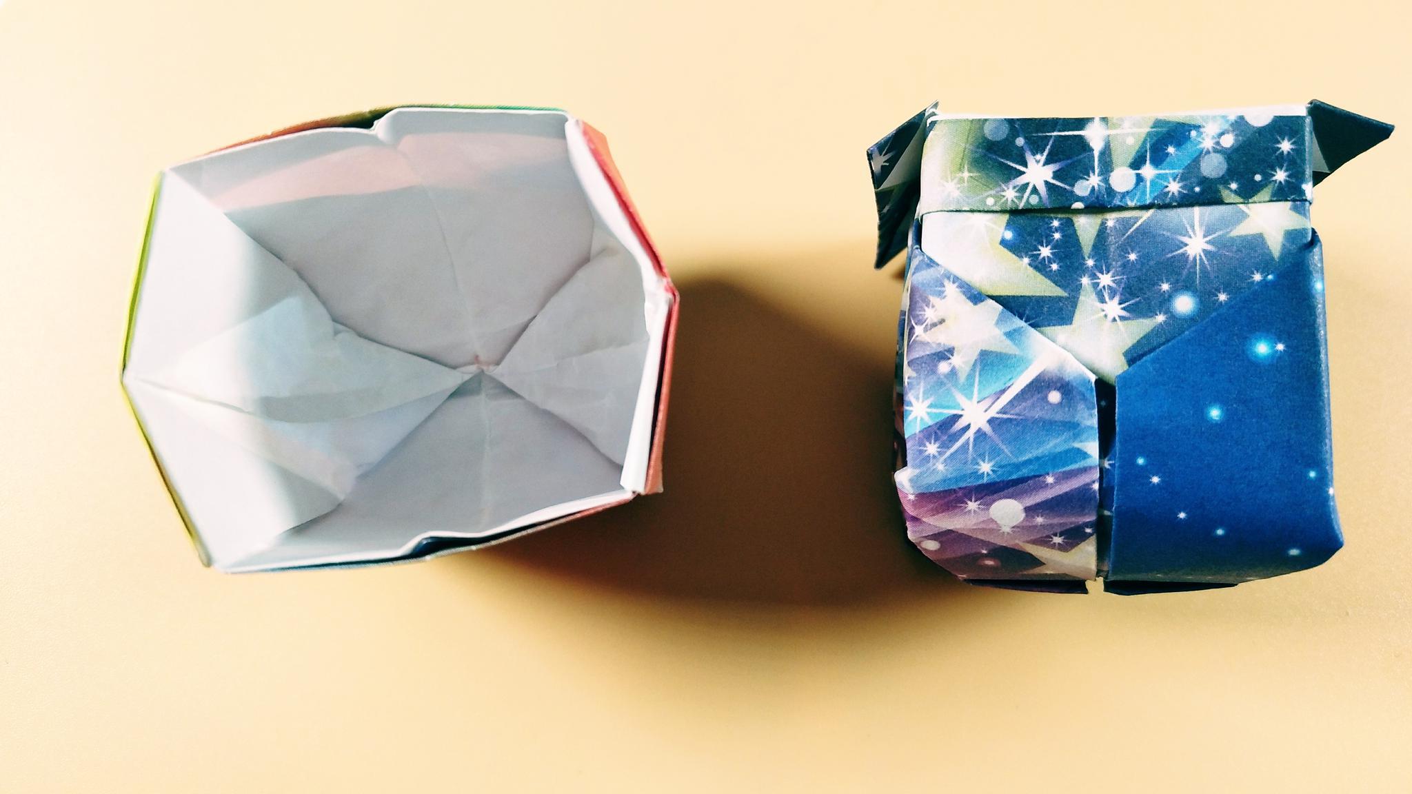 纸篓折纸教程,折的越大,装的垃圾也越多,很方便哦