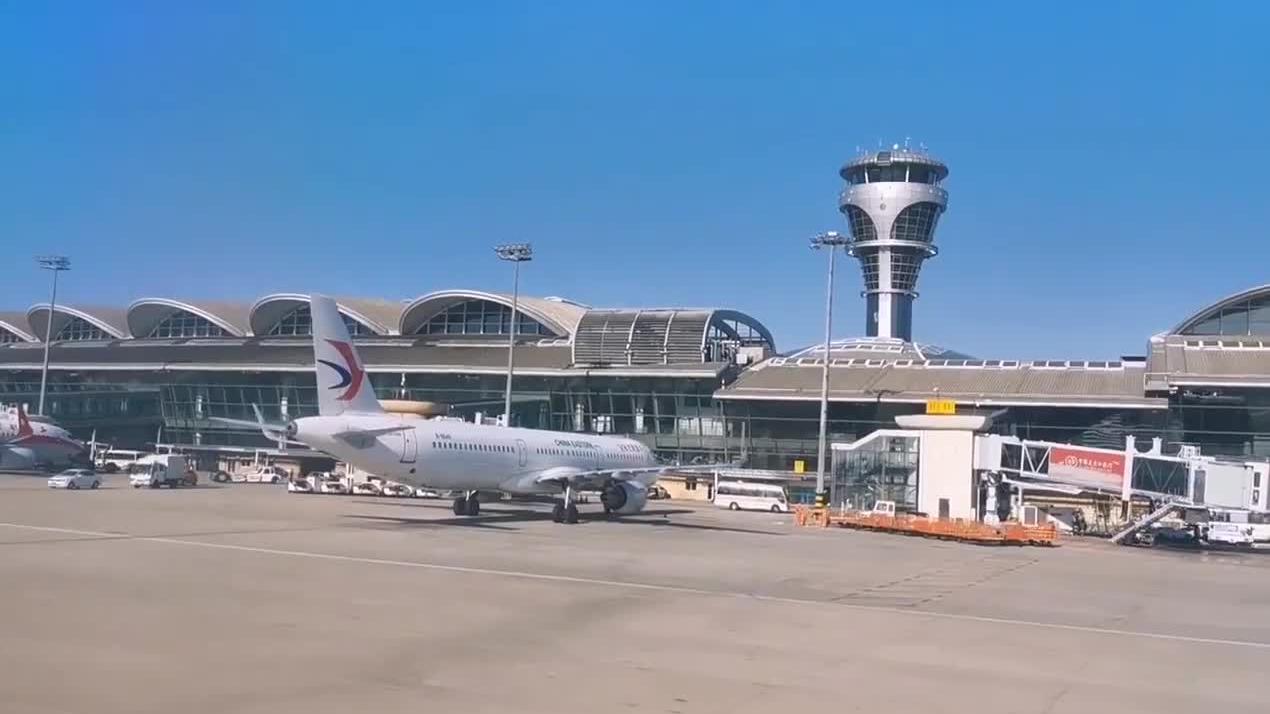 青岛流亭国际机场鸟瞰,历史久远,雄伟壮大