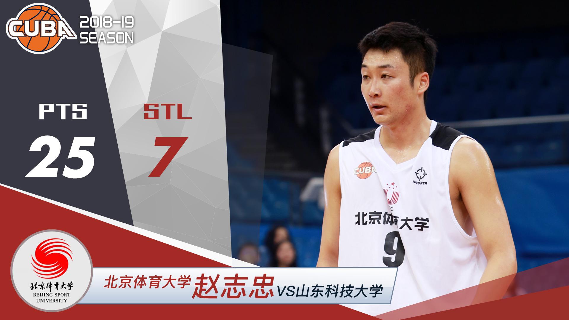 还是北体最稳得分手 赵志忠vs山科25 7,有望打职业