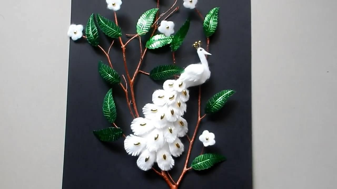 棉制孔雀立体画的制作方法,简单几招就能学会,非常漂亮!